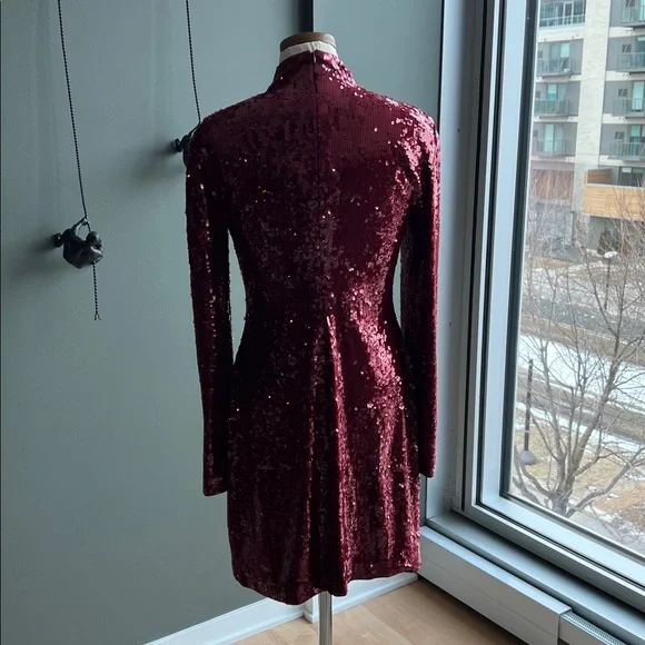 New Veronica Beard Sylee Long Sleeve Sequined Mini Dress Size 6